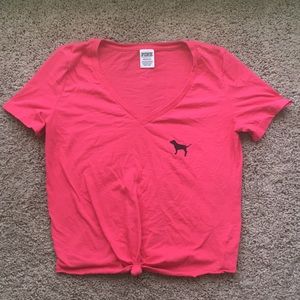 VS pink tied crop